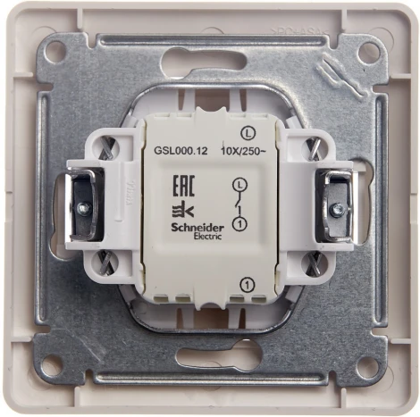 Выключатель встраиваемый одноклавишный (молочный) Systeme Electric Glossa GSL000912