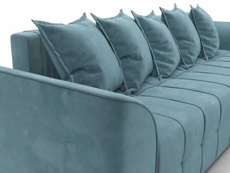 Диван угловой Лига-113 угол правый (ДСП,Велюр/Бирюзовый) Лига Диванов 136722