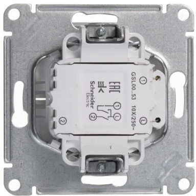 Выключатель встраиваемый двухклавишный с подсветкой (белый) Systeme Electric GSL000153