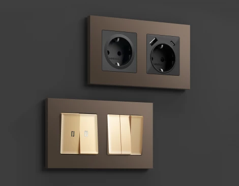 Рамка Ambrella Volt ALFA Qubi (Темная бронза матовый) 4-ая AF250634