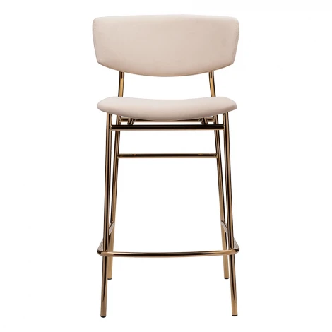 Стул полубарный Elle кремовый с золотыми ножками RF 0817