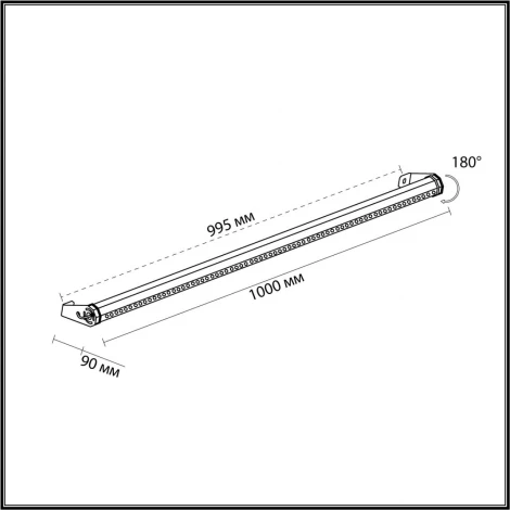 Архитектурная подсветка линейная IP65 Odeon Light Graze 7040/22WL черный/металл поворотная на 180 LED 12W 3000K 220V