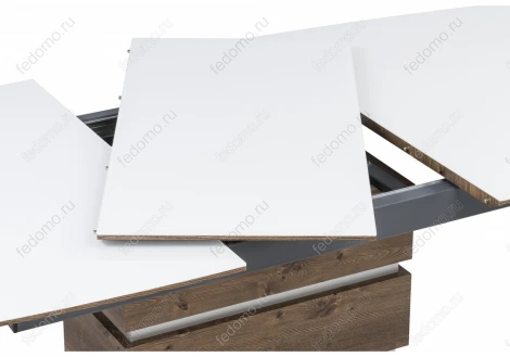 Стол на тумбе Woodville Фернан белый / орех кантри 462112