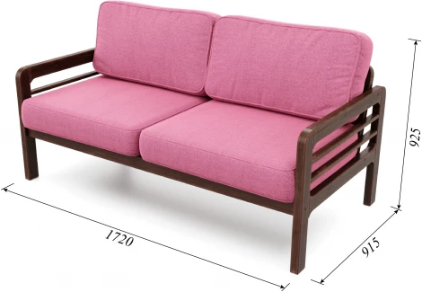 Диван Arsko прямой Бергер Б орех рогожка розовая