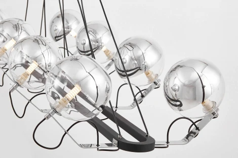 Подвесная люстра Lumina Deco Marseo LDP 9110-8-PR BK+CHR (220V, на проводе, шарики)