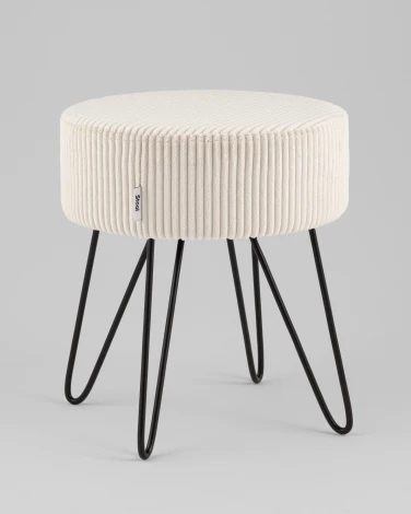 Пуф Stool Group Спейси велюр рельефный светло-серый арт.УТ000040018