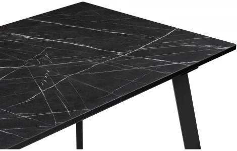 Деревянный стол Woodville Агни 110(140)х68х76 файерстоун / черный матовый 528557