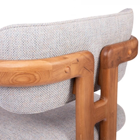 Стул полубарный Rich рогожка бежево-голубая с ножками цвета орех Bradex Home арт.RF 0861