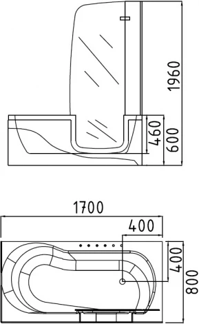 Акриловая ванна Gemy G9246 B R