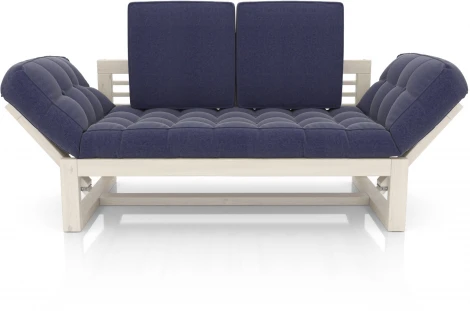 Кушетка Arsko Балтик беленый дуб синяя рогожка