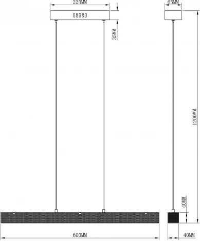 Подвесной линейный светильник светодиодный Moderli Elena V2720-PL
