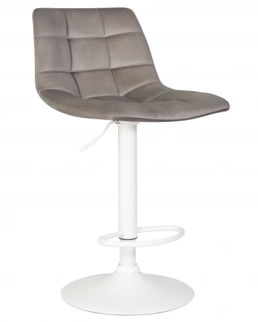 Стул барный TAILOR WHITE (серый велюр (MJ9-75))
