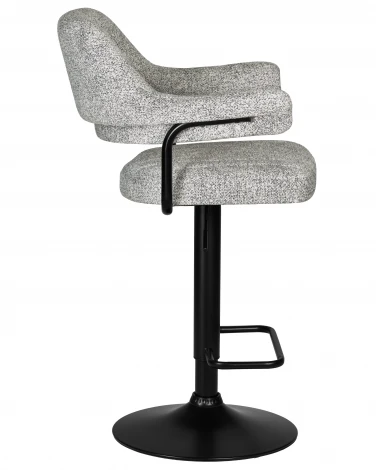 Набор 2 шт стул барный DOBRIN CHARLY BLACK (светло-серый твид (LEO04))