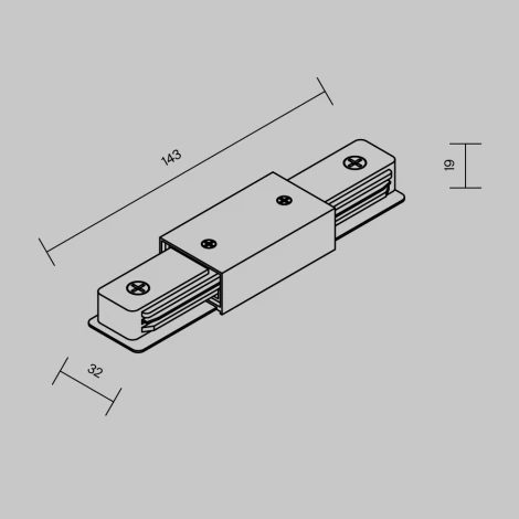 Прямой коннектор питания с вводом питания Unity (однофазный) белый Maytoni Accessories for tracks Unity TRA001CB-11W (220V)