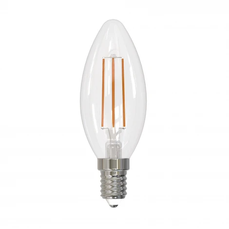 Лампочка светодиодная свеча прозрачная E14 9W 4000K Uniel LED-C35-9W/4000K/E14/CL/DIM GLA01TR