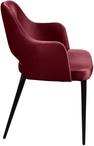 Стул William с подлокотниками, бархат винно-красный 16/ черный конус Top Concept арт.22064