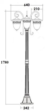 Наземный фонарь Oasis Light KRAKOV 1 L 87208LB/18L Gb (220V, фонарь, IP44)