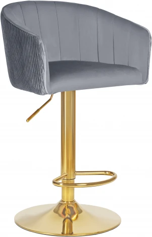 Стул барный DOBRIN DARCY GOLD (серый велюр (1922-19)) 5025_GoldBase-LM GOLD, цвет сиденья серый (1922-19), основания золото