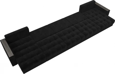 Диван П-образный с декором Лига-049 НПБ Мегалонг Лига Диванов (Велюр) арт.128528