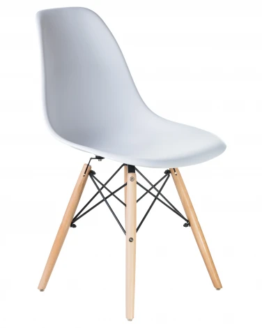 Стул обеденный DSW (ножки светлый бук, цвет белый (W-02))