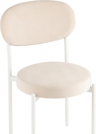 Стул Бриф SN велюр молочный каркас белый муар Stool Group арт.УТ000039457