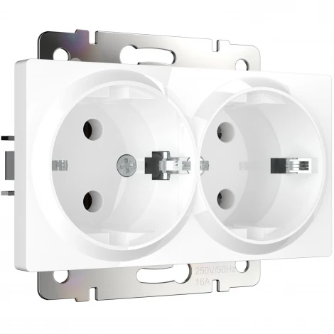 Розетка двойная с заземлением (белый) Werkel W1172001 (a051129)