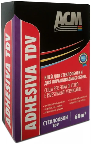 Клей обойный АСМ 10132-250R ADHESIVA TDV 250 gr, (для обоев под покраску, стеклообоев, фресок)