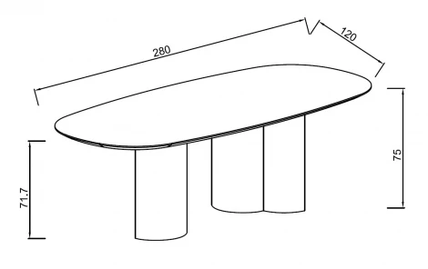 160KD-60081 Стол обеденный, мрамор Picasso 280*120*77см Garda Decor
