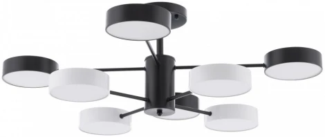 Потолочная люстра светодиодная на штанге Arte Milano Ferrara 250906/8B Bk/Wh (220V, круглые)