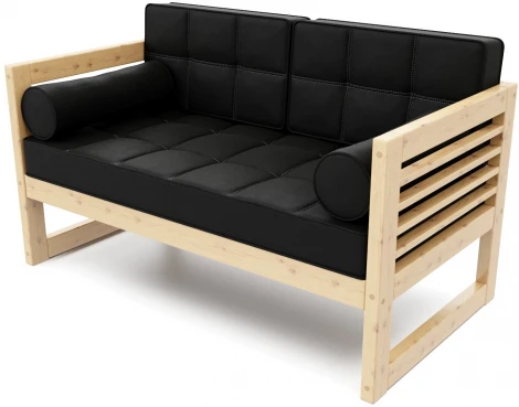 Диван Arsko прямой Сега М сосна велюр черный