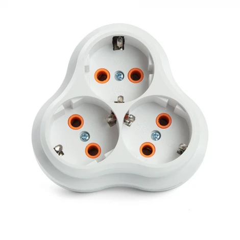 Разветвитель сетевой 3-х местный с заземлением (белый) Stekker 49165