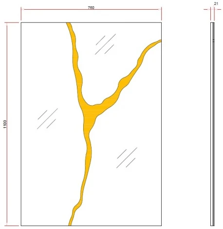Зеркало с золотым декором 110*76*2см Garda Decor арт.KFG194