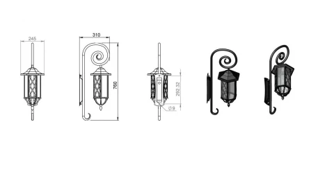 Настенный фонарь уличный Русские фонари Гранд 170-11/brc-11 (220V, ковка, IP54)