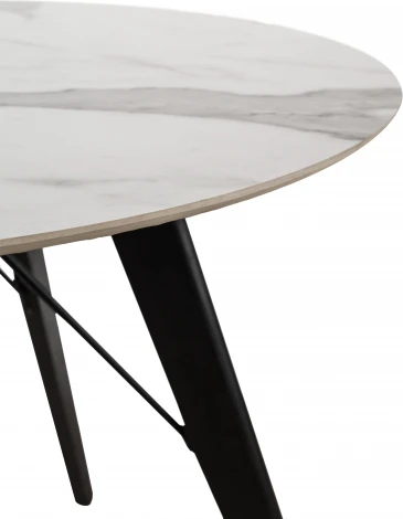 Стол обеденный обеденный JET CERAMIC круглый d-80 (Дерево бук, Венге) CA Wenge Statuario 80x80