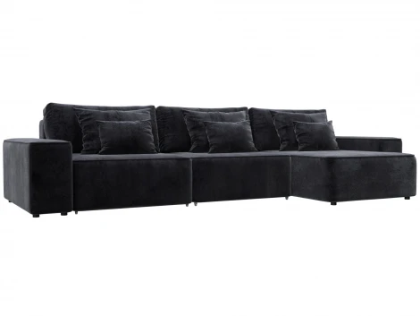 Диван угловой Лига-074 угол универсальный (ДСП/Пластик/Велюр/Темно-серый) Лига Диванов 129870