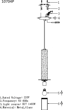 Подвесной светильник iLamp Lofty 10704P/1-D150 BK-GR (220V, на проводе)