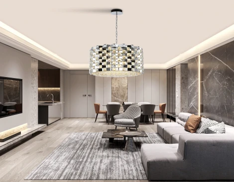 Подвесная люстра с хрусталем Ambrella High Light LH41006 (220V, на цепи, круглые)