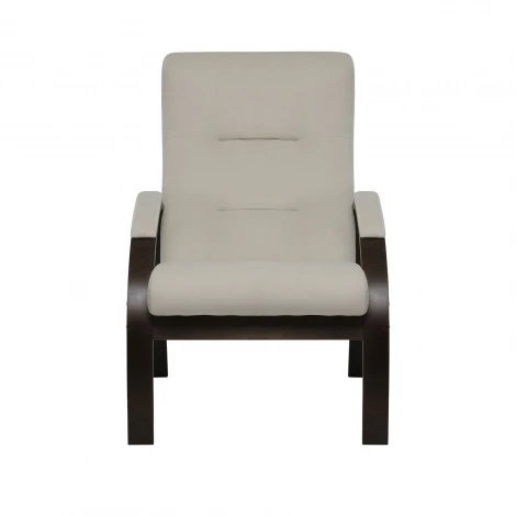 Кресло Leset Лион 4687206966628 Фанера,Береза,Шпон, Велюр, Бежевый, Орех