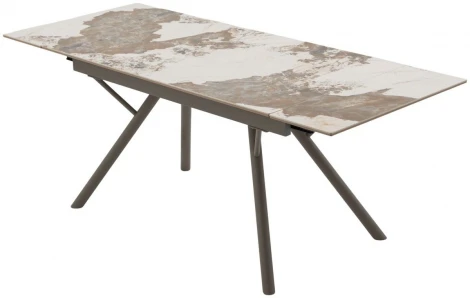 Стол ЛИБЕРТИ 140 цвет ПАНДОРА (Pandora), керамика / Латте каркас M-City 64407