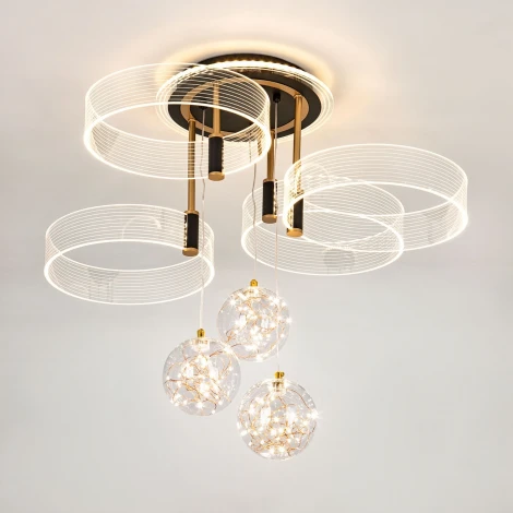 Потолочная люстра светодиодная на штанге с пультом с регулировкой цветовой температуры и яркости LED4U LED4U L1040-750 BK