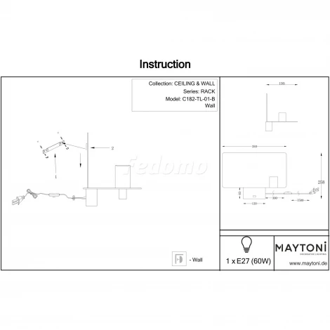 Настенный светильник Maytoni Rack C182-TL-01-B