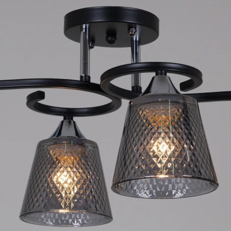 Потолочная люстра на штанге Reluce 06089-0.3-04 BK+CR (220V)