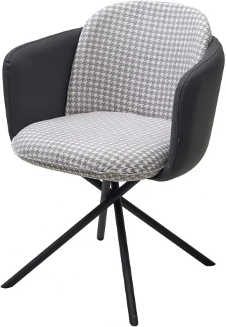 Стул M-City ЛИЛУ ДАНС 180 град. поворотный, УЮТ ГРЕЙ КЛЫК / ORAKUL 998 Темно-серый / Черный каркас,