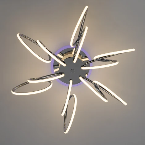 Потолочная люстра RGB на штанге Citilux Salma Smart CL224A161 (LED, 220V, голосовое управление, пульт управления, управление смартфоном, умный дом - Алиса, Маруся, Экосистема Сбер)