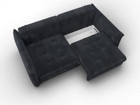 Диван прямой Лига-100 НПБ (ДСП,Фанера/Пластик/Велюр/Темно-серый) Лига Диванов 133657