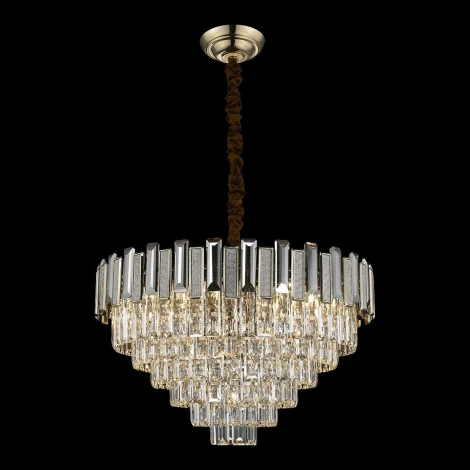 Подвесная люстра ярусная каскадная Wertmark Candida WE131.13.303 (220V, хрусталь, на цепи)