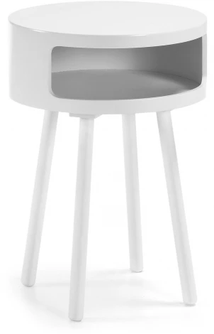 Журнальный стол La Forma (ex Julia Grup) Kurb (Белый/ Дерево,Фанера,МДФ,Каучук)