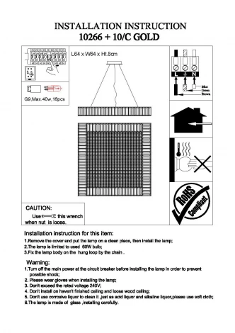 Подвесная люстра Newport 10260 10266+10/C gold