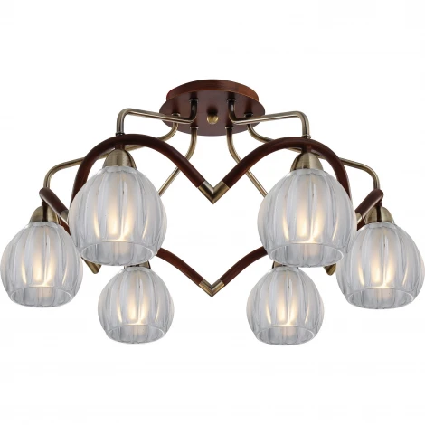 Потолочная люстра N-Light 407 407-06-53ABWBB antique brass + walnut