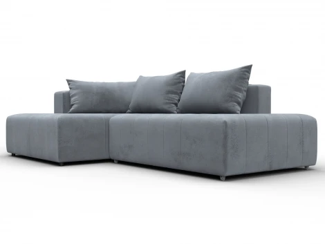 Диван угловой Лига-103 НПБ угол левый (ДСП,Брус,Фанера,Велюр/Серый) Лига Диванов 134807L